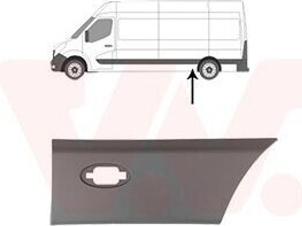 VAN WEZEL Seitenschutzleiste links vor der Achse seitlicher Einbau 3799405 für OPEL Movano B Kastenwagen (X62) Movano B Bus (X62) für RENAULT