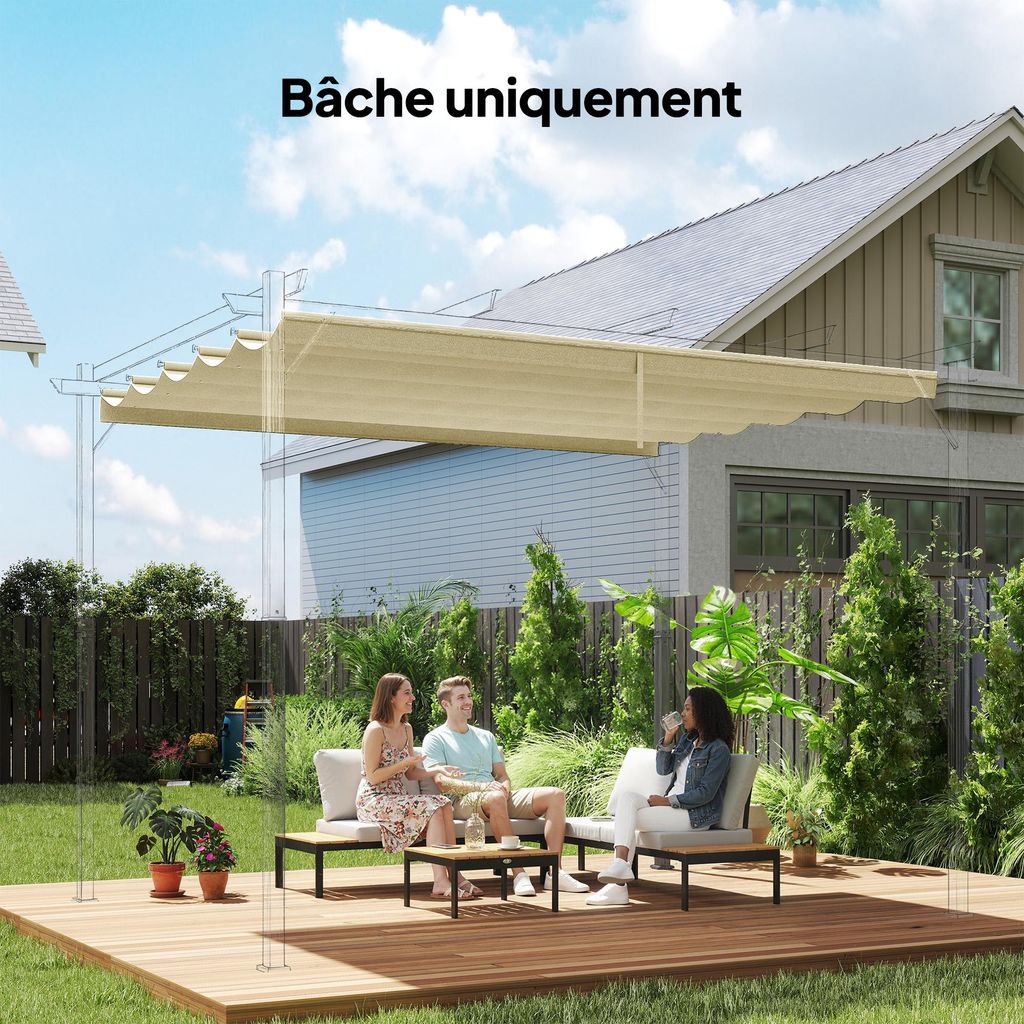 Sweiko Ersatzdach für 4 x 3 m Pergola, einziehbar, mit Produktbild 