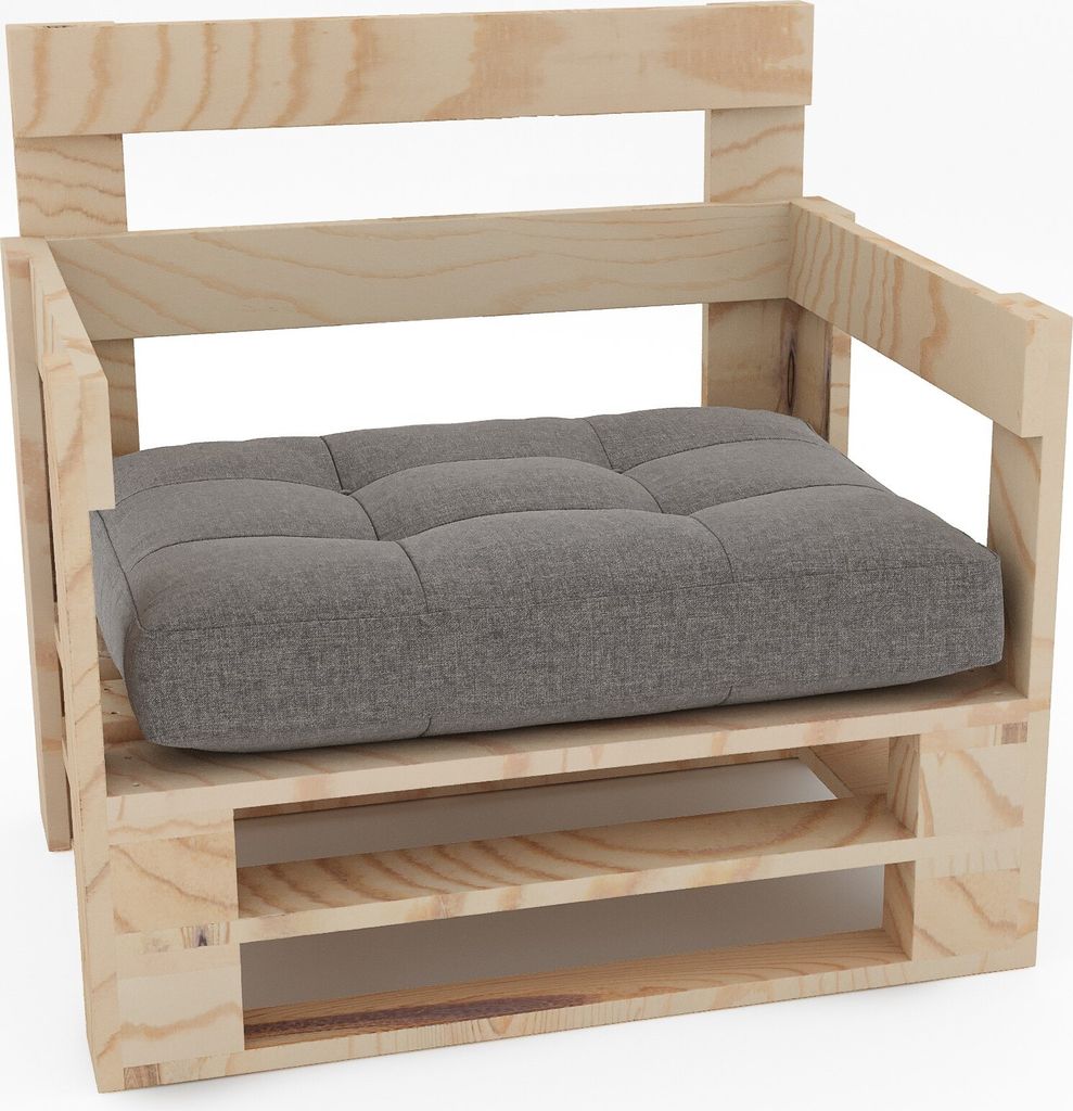 Lermowood Palettenmöbel Mpe Sessel 80 x 60 cm Natur | Europaletten Indoor und Outdoor Lounge Gartenmöbel Holz Gartenmöbel Set Lounge Möbel Terr...