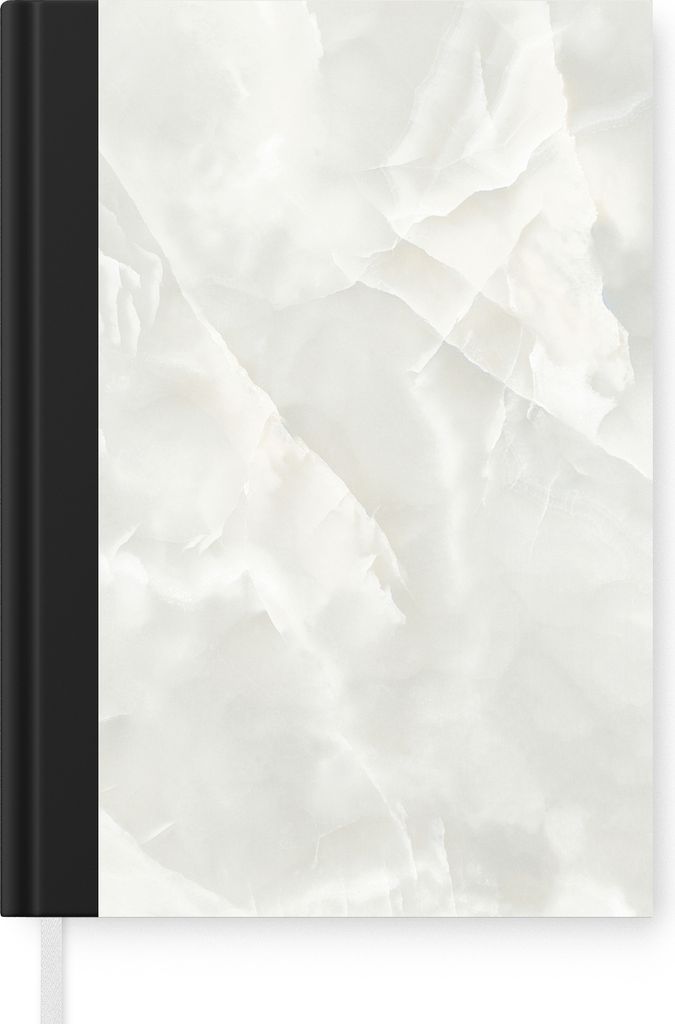 MuchoWow Notizbuch Tagebuch Haushaltsbuch Notebook A5 Marmor - Füllung - Weiß - Notizblock - Notizheft - Notebook - Schreibblock - Papier