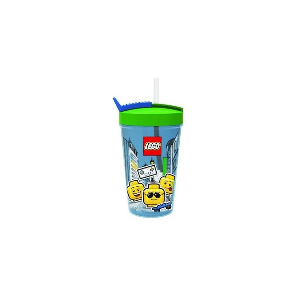 LEGO 40441724 Drinkbeker met rietje, ICONIC BOY, 0,5 liter Productafbeelding 