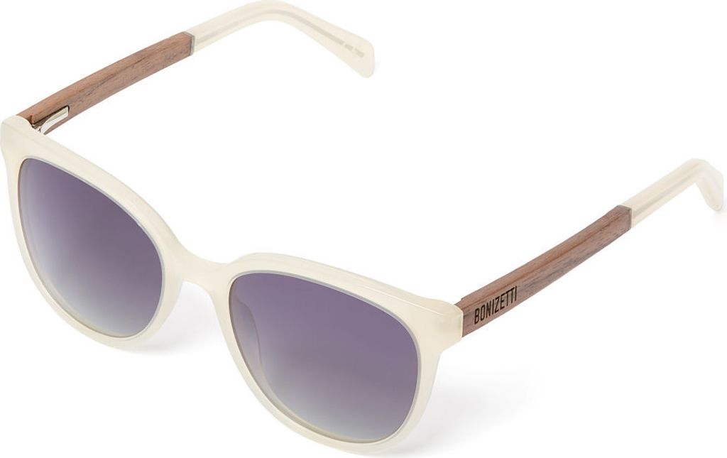 Bonizetti Damen Sonnenbrille STOCKHOLM Breite 141mm Holz L (14,1cm) hautfarben / braun | Glasfarbe schwarz moderner Style, Walnussholz