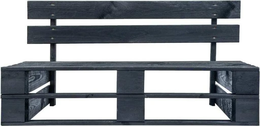 Panchina da Giardino in Legno Pallet Nero - Panca Esterno Design Rustico