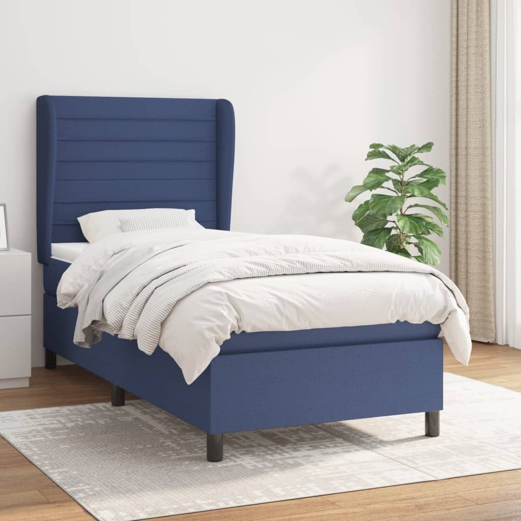 Maison Exclusive - Boxspringbett mit Matratze Blau 90x190 cm Stoff