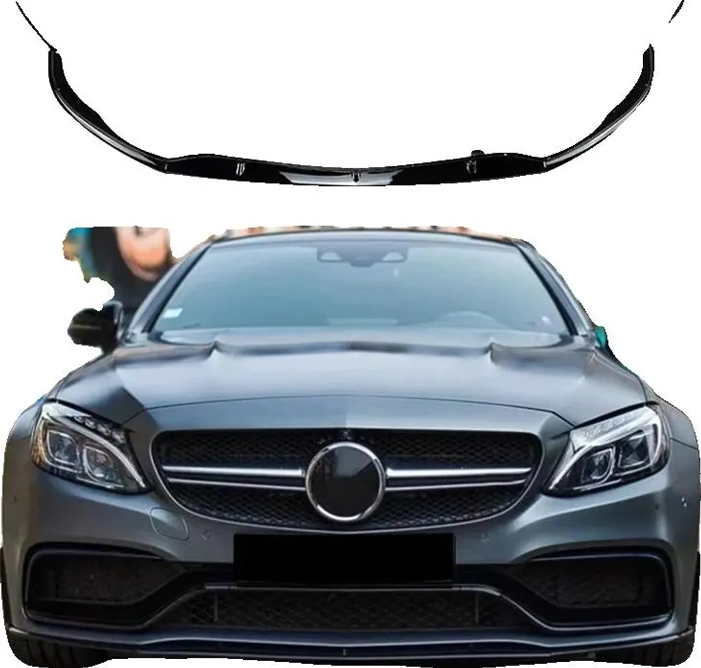 Diffuseur de pare-chocs avant en ABS noir pour Mercedes Classe C 2015-2022