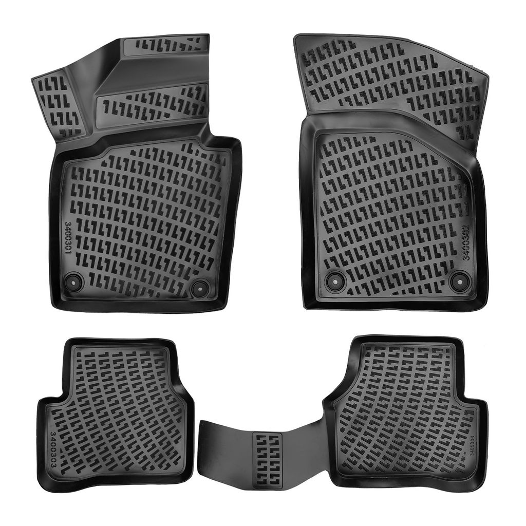 Rizline kompatibel mit VW Tiguan I Typ 5N 2007 - 2015 Autofußmatten Auto Allwetter 3D Gummimatten