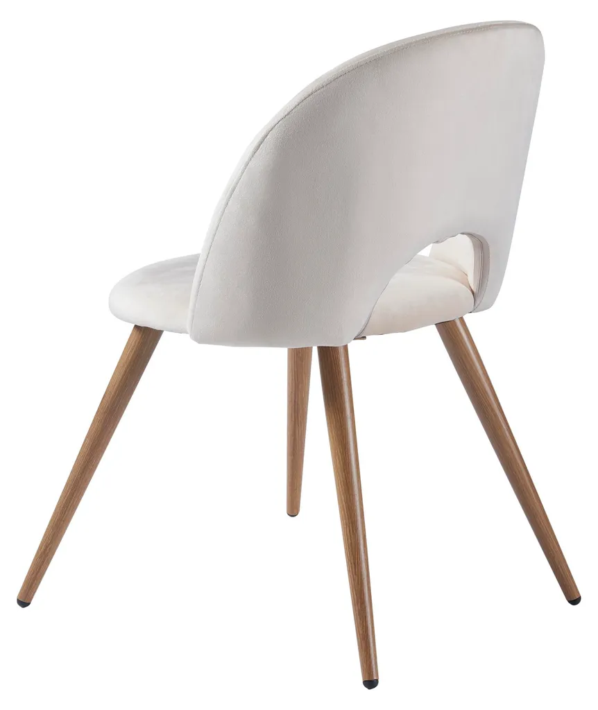 Lot de 2 chaises Karijoki salle à manger velours beige et métal 77x50cm
