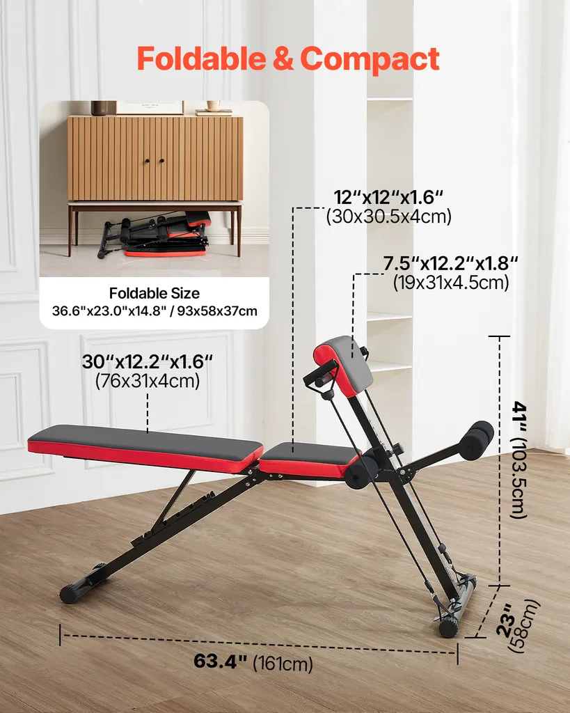 Banc de musculation compact et stable pour résoudre le manque d'espace