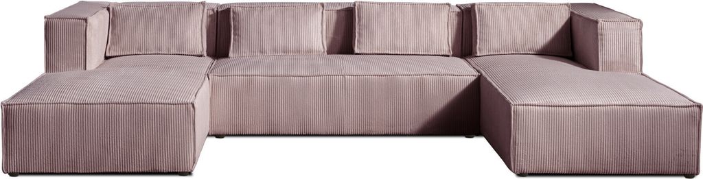 Lisa Design STELLA, Wohnlandschaft, aus Cord, 7-Sitzer, moderner Stil , Rosa