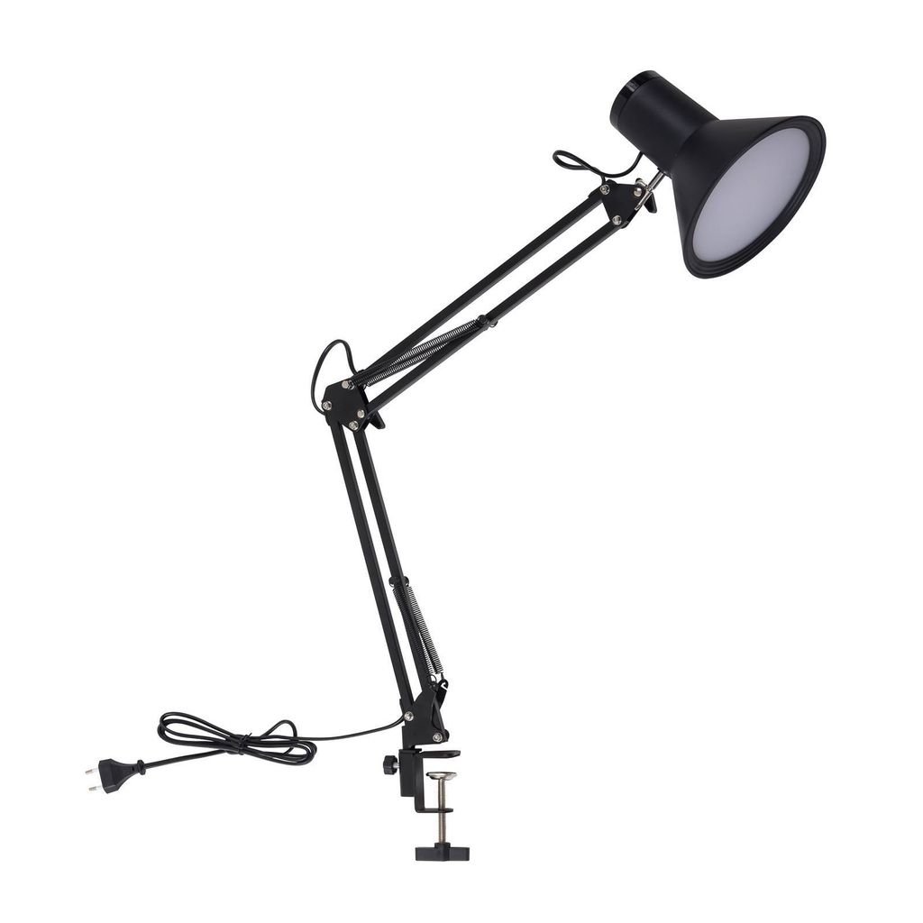 Lindby LED-Klemmleuchte Undra, schwarz, Metall, justierbar Produktbild 