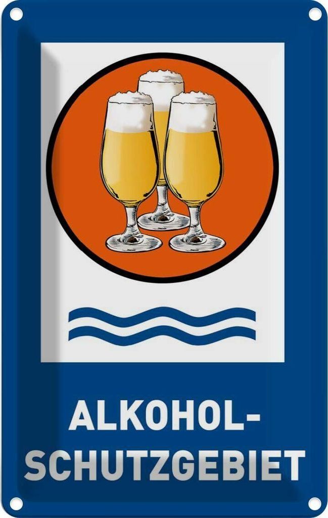 vianmo Blechschild 30x20 cm Bier Alkoholschutzgebiet Biergläser Bar Club Alkohol
