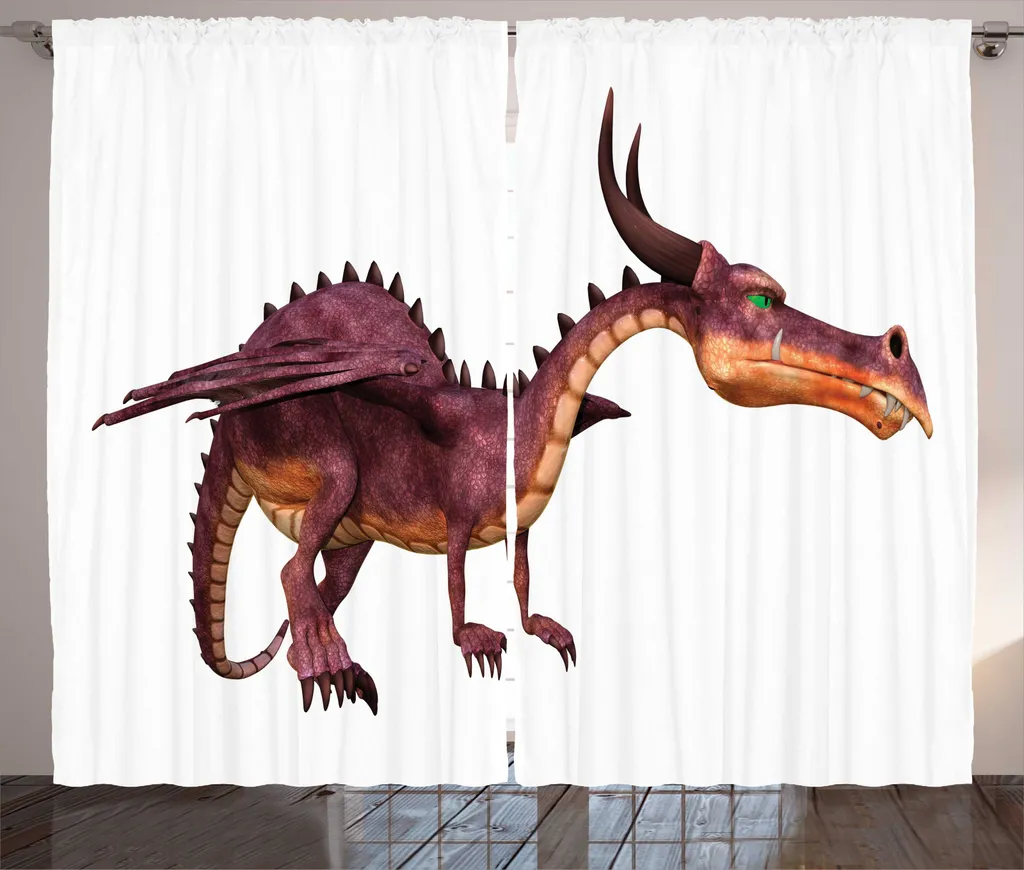Rideaux universels Salon 280 x 225 cm Motif Dragon Fantaisie Chic