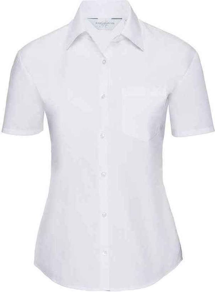 Russell Collection - Hemd für Damen kurzärmlig PC6609 (3XL) (Weiß)