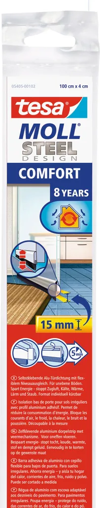 Bas de porte tesa tesaMoll Comfort sols irréguliers 1m x 40mm chrome