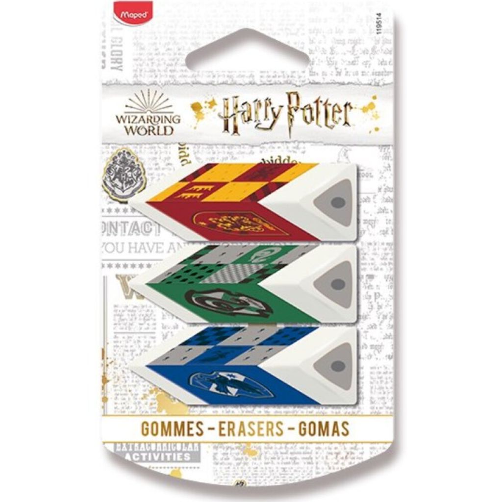 Maped Kunststoff-Radierer Pyramide HARRY POTTER 3er Blister Produktbild 