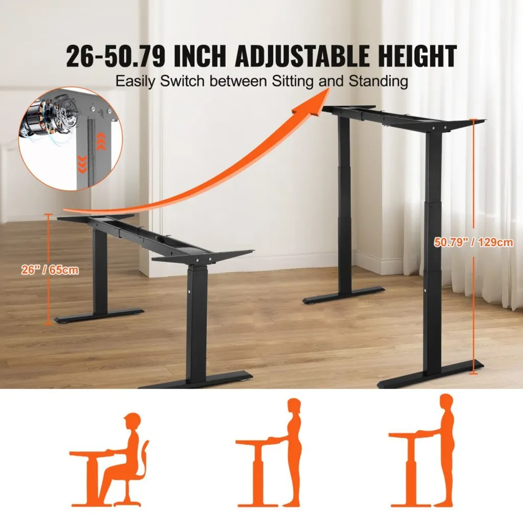 Piétement de table électrique noir ergonomique avec 3 mémorisations - 4