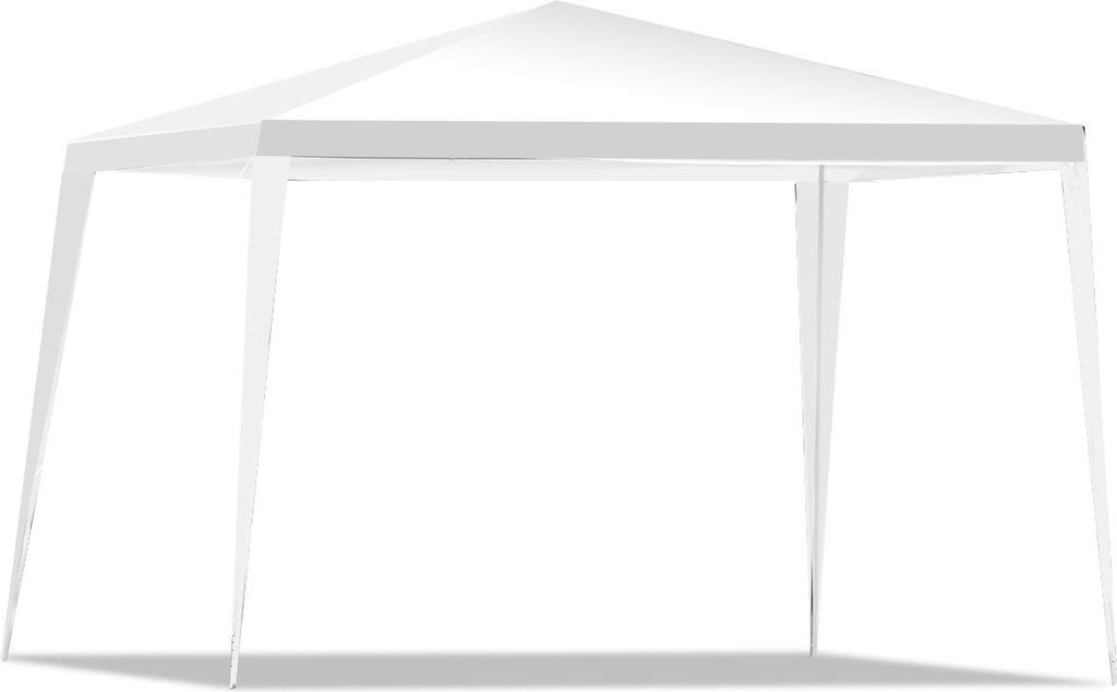3 m x 3 m großes Partyzelt für draußen, wasserdichte Pavillon-Überdachung mit Kommodenbeinen, Heringen & Windseilen für 8-10 Personen, Weiß