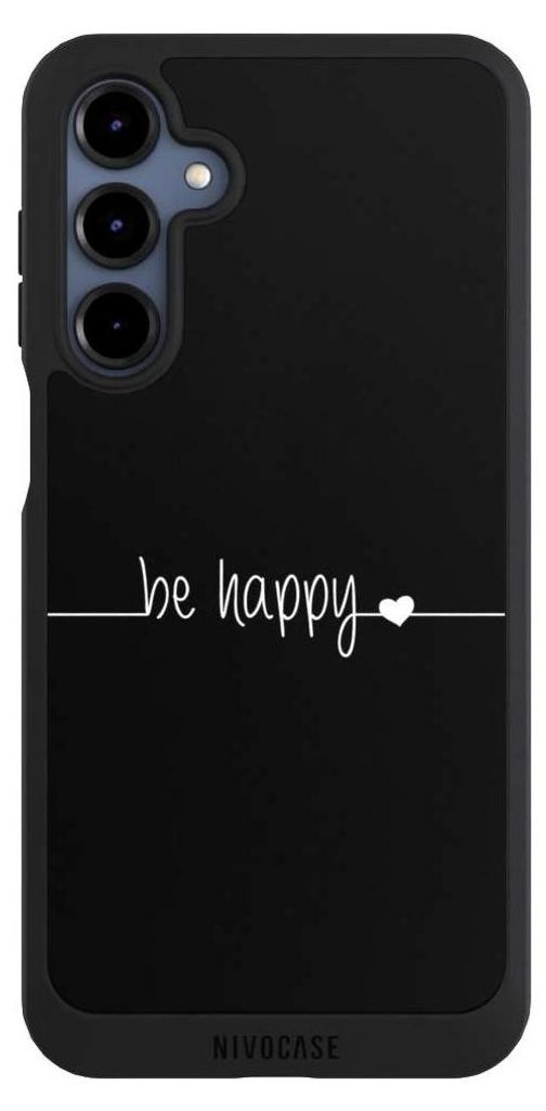 NIVOCASE Handyhülle für Samsung Galaxy A16 5G Hülle NIVOpure Case Schwarz Glück Sprüche Statement