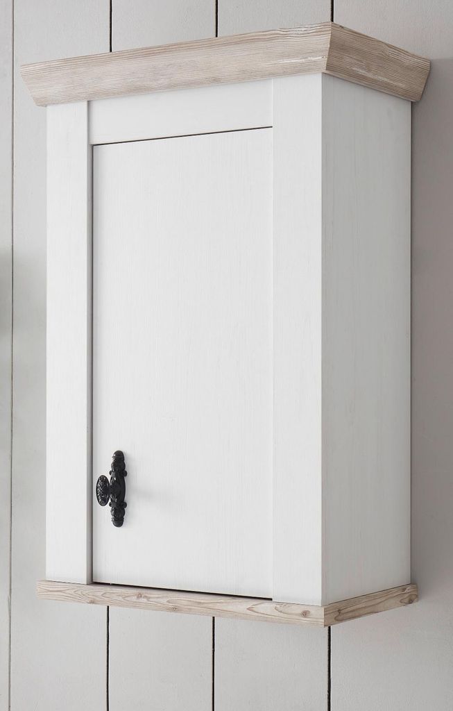 Küche Hängeschrank "Rovola" in weiß Pinie Landhaus Küchenschrank hängend 55 x 85 cm, Soft-Close
