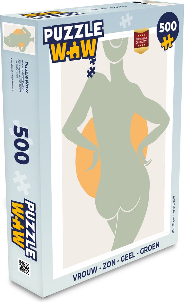 MuchoWow Puzzle 500 Teile Frau - Sonne - Gelb - Grün - Körper - Denken - Spiel - Toy