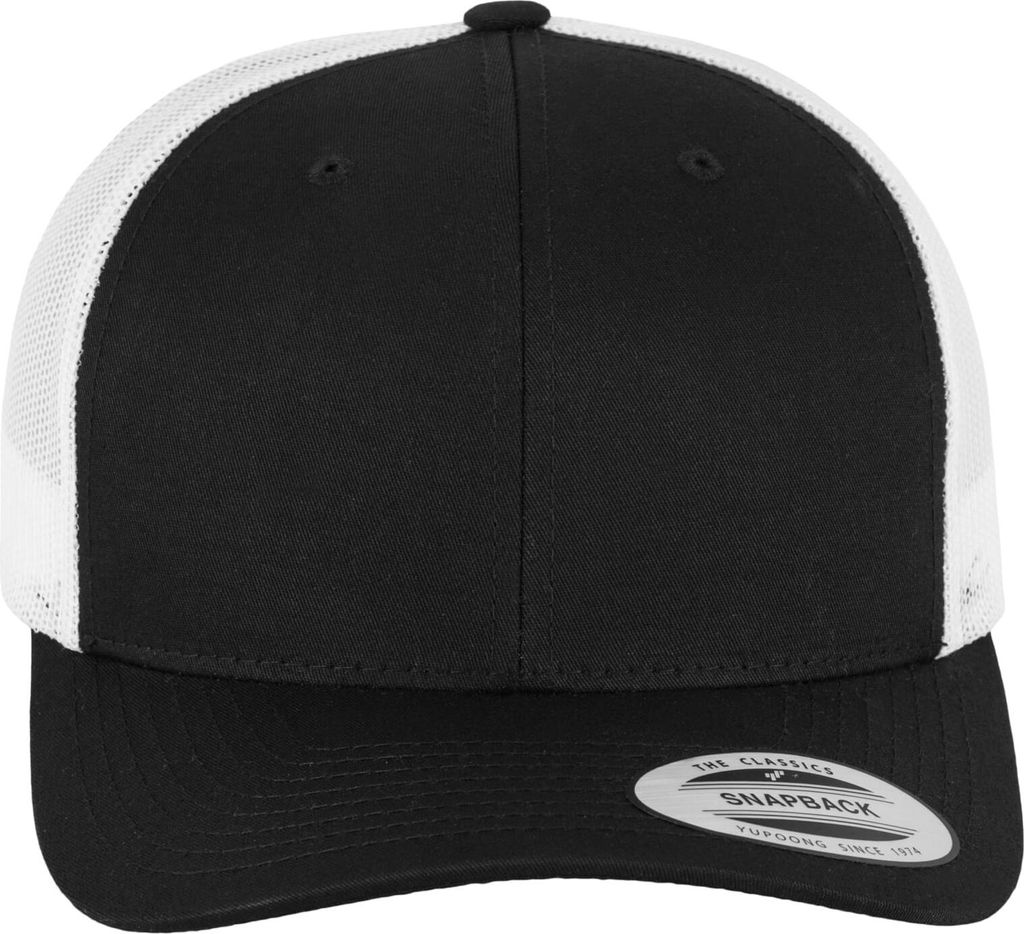 FLEXFIT 6606T | Retro Trucker 2-Tone Cap / Kappe / Mütze / Hut - Farbe: Black/White - Größe: One Size