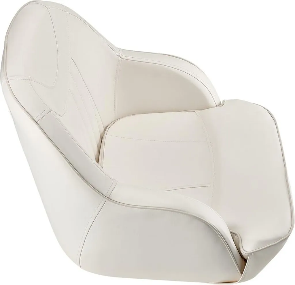 Siège baquet capitaine pour bateau en cuir synthétique blanc résistant