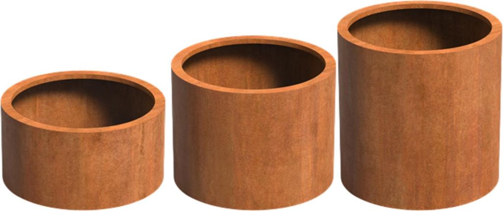 Adezz Circum ohne Boden Pflanzgefäß aus Corten-Stahl Pflanzkübel Blumentopf