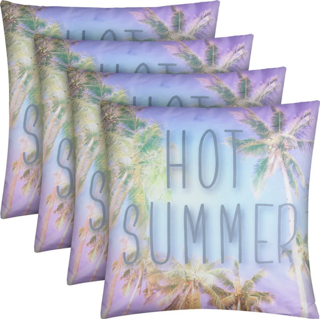 Lot de 4 galettes de chaise extérieur Hot Summer pour salon de jardin