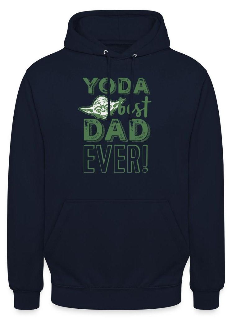 Star Wars: Mandalorian Yoda Best Dad Ever Uni Hoodie, L, Navy