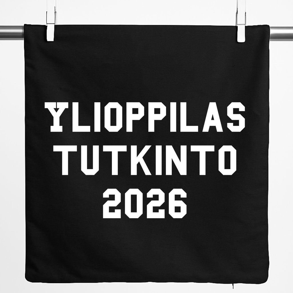 Huuraa Kissenbezug Ylioppilastutkinto 2026 Abschluss Finnland 40x40cm Black Baumwolle Dekokissenbezug Geschenkidee
