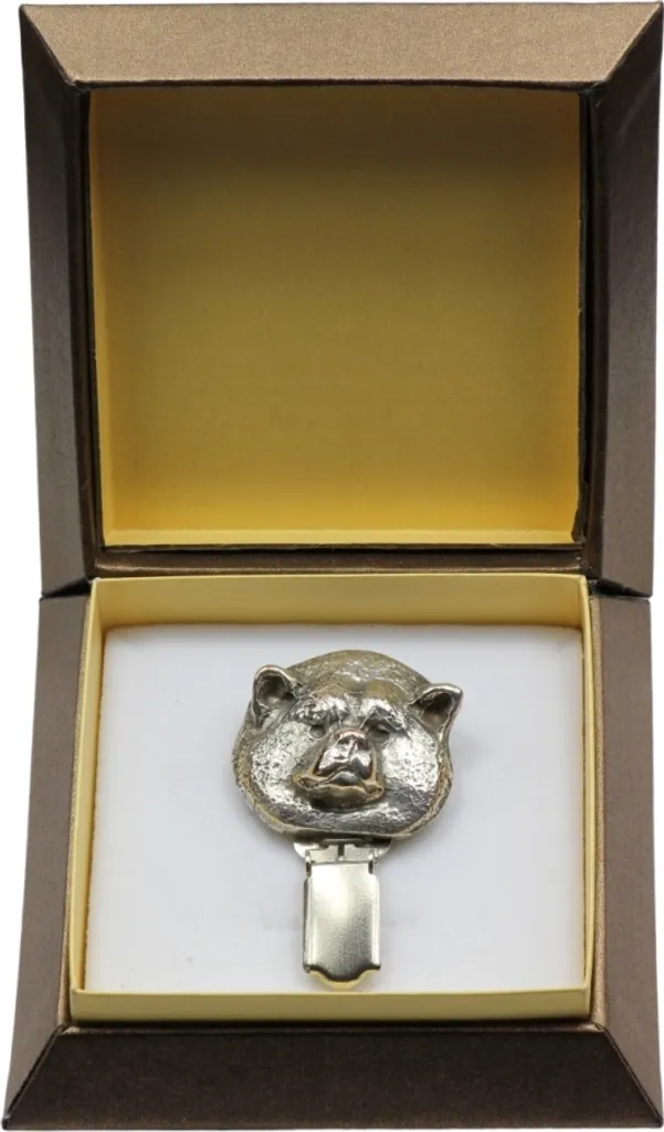 Broche Akita Inu avec clip porte-numéro Art-Dog pour exposition canine