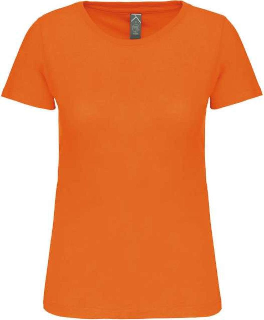 Kariban Damen T-Shirt Baumwolle Kurzarm Basic Shirt Rundhals, Größe:2XL, Farbe:Orange