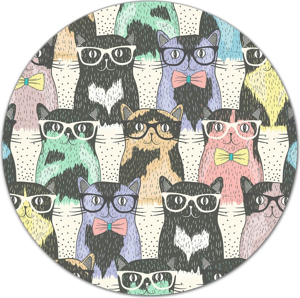 Herd-Abdeckplatte Glas Schneidebrett Ceranfeld-Abdeckung - 40 cm - Katzen mit Brille