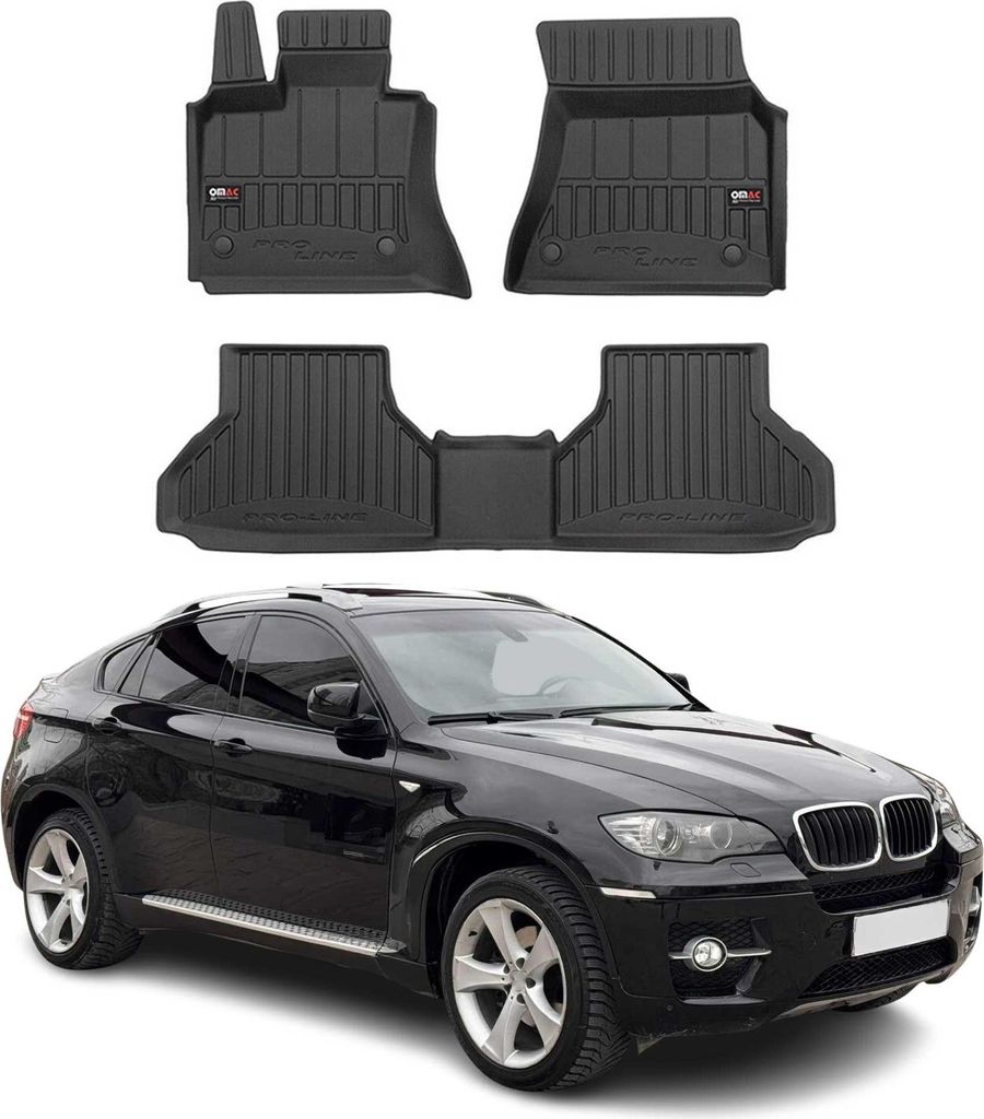 2007-2014 BMW X6 E71 E72 Fußmatten TPE Schwarz 3 tlg