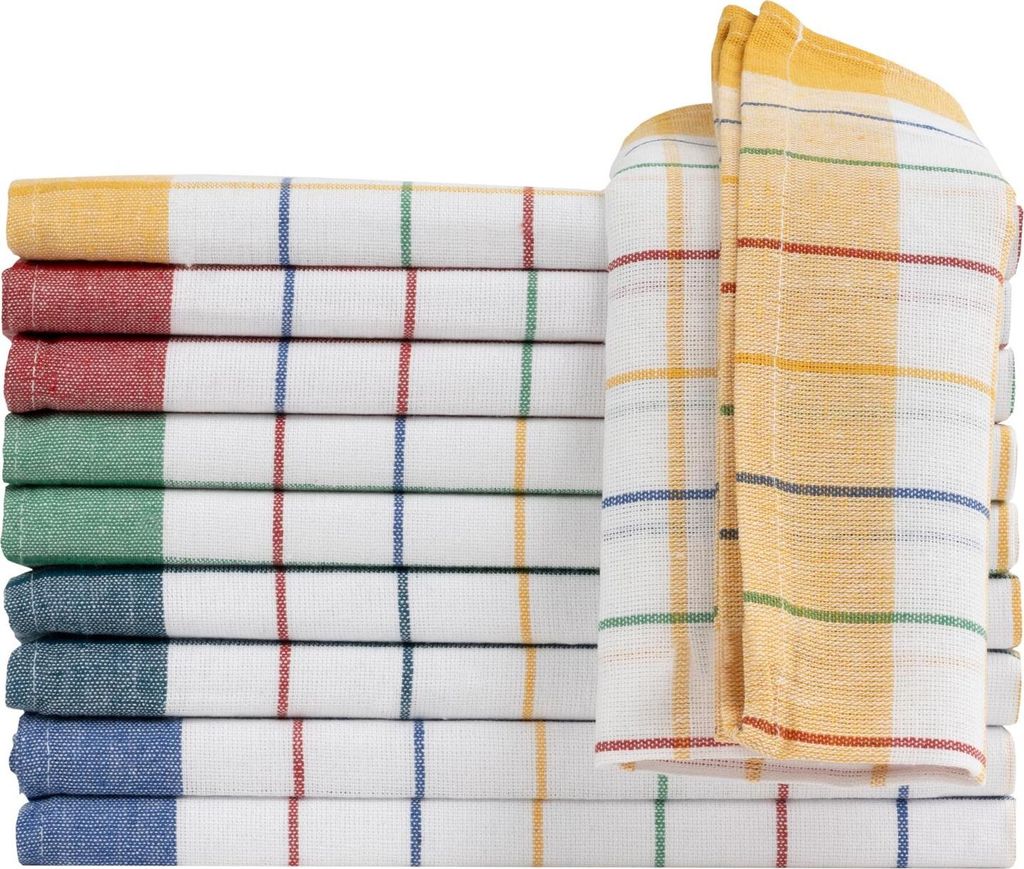 Geschirrtücher 50x70 cm im 10er Set aus 100% Baumwolle, Küchentücher Bunt