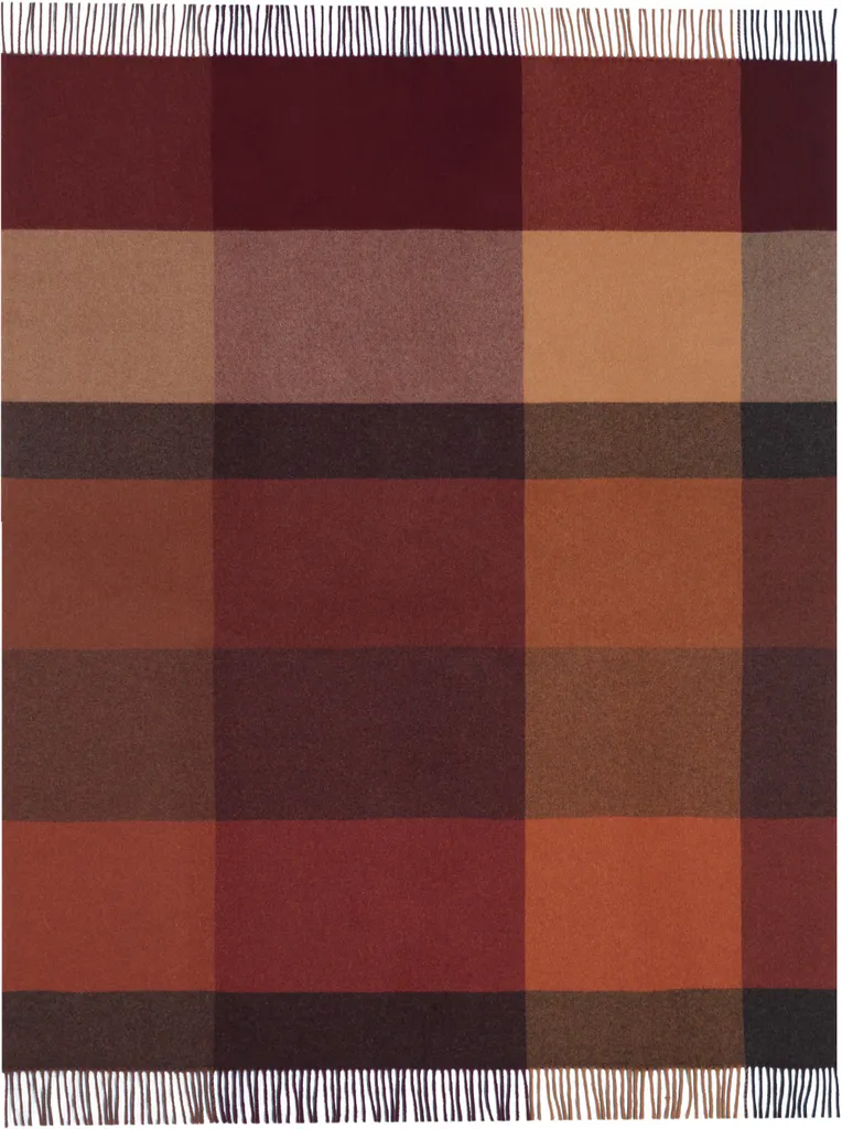 Plaid à Franges de Qualité Supérieure 130x170 cm - Couleur Rouge Ruby