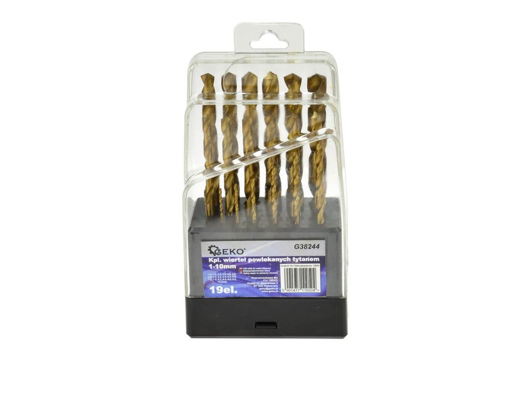 Satz von 19 Stück 1-10mm HSS TiN plast.box (5/50) Produktbild 
