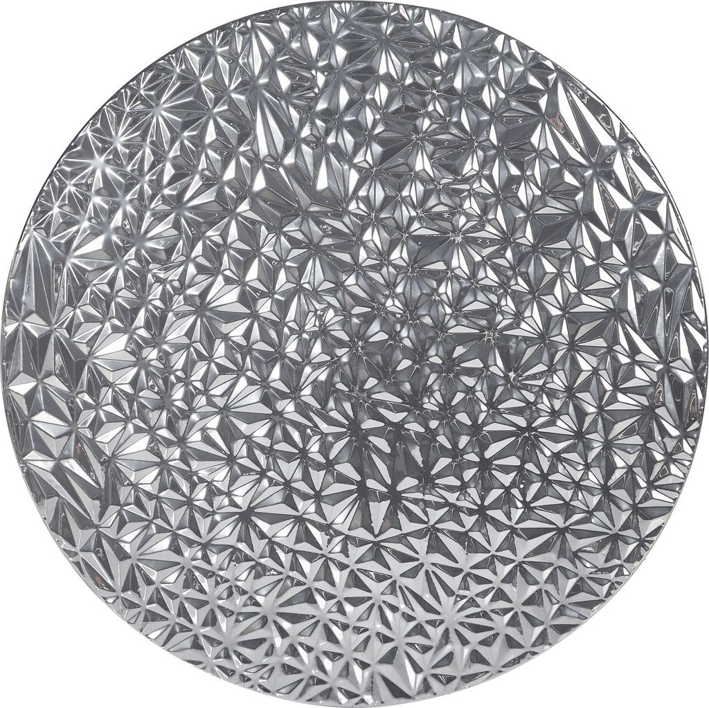 BELIANI Wanddekoration Silber Eisen Rund 59 cm Handgemacht Strukturiert Geometrische Form Kreis Modern Wandobjekt Wanddeko Schlafzimmer Wohnzimmer