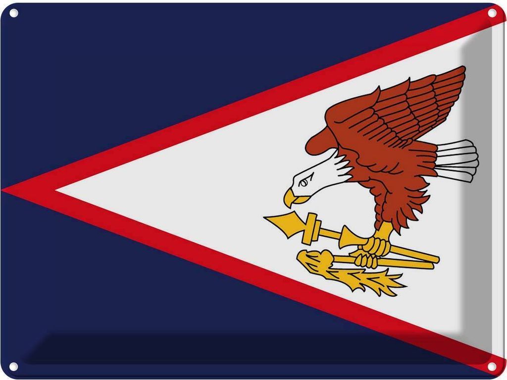 vianmo Blechschild 30x40 cm American Samoa Flagge Fahne Wappen