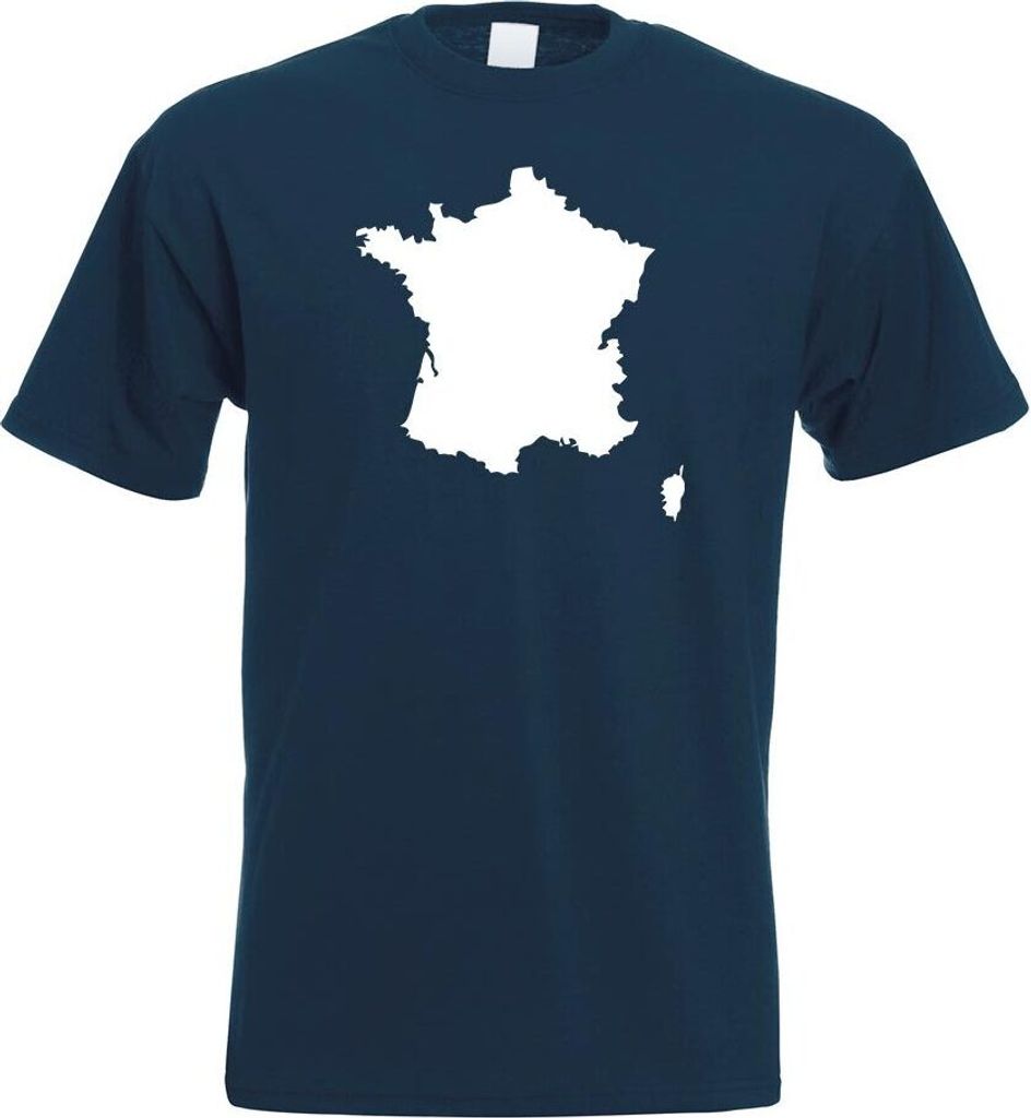 Kiwistar - T-Shirt - Navy - Frankreich Umriss Kontur Herren Funshirt Bedruckt Design Sprüche Spruch Motive - mit Motiv Bedruckt - Funshirt Design ...