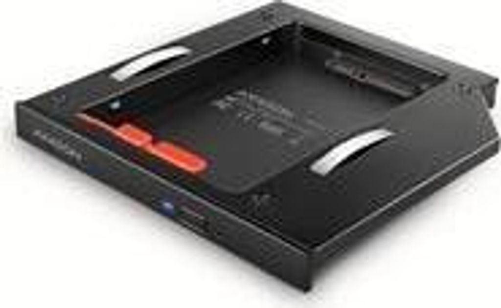 Axagon RSS-CD12 2.5 SSD/HDD caddy into DVD slot 12.7 mm LED ALU, SATA, SATA, Schwarz, Laptop, China, CE
