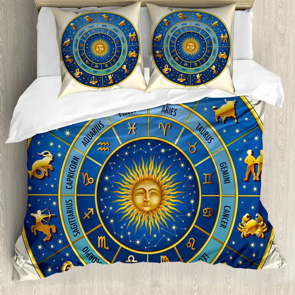 Set Copripiumino Matrimoniale 200x200 Anallergico ABAKUHAUS Zodiaco