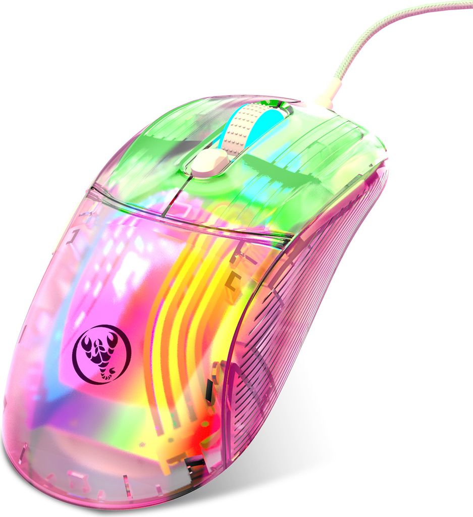 HXSJ Kabelgebundene USB-Maus Computermaus fuer Notebook PC Laptop Programmierbare Spielmaus 13 RGB-Beleuchtungsmodi 6-stufige DPI Max. 12800 DPI Pl...