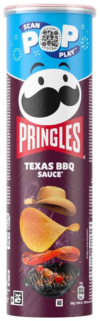 Pringles Texas BBQ, Kartoffelchips, 185 g, Spicy, Tomate, Produktbild 