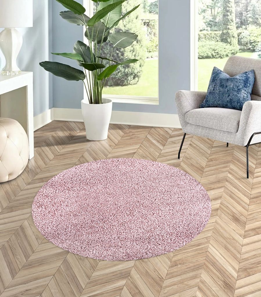 Kurzflorteppich, waschbarer Teppich Wohnzimmer Teppich Esszimmer Fold rosa 120x120