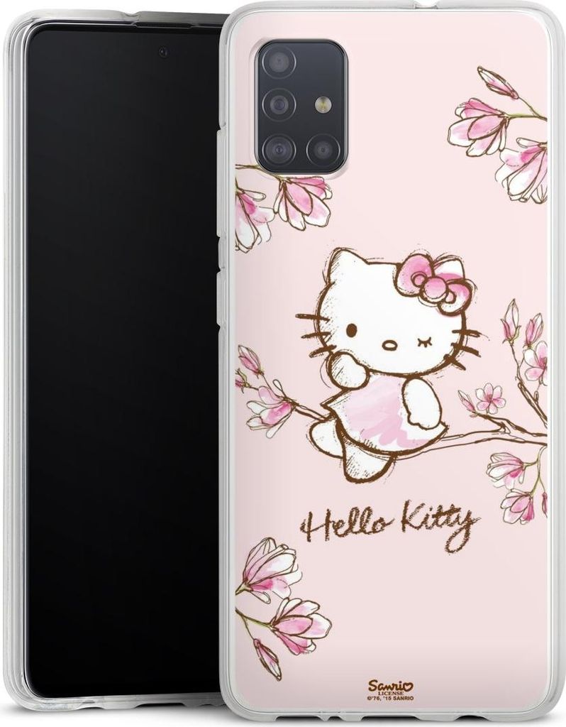 DeinDesign Handyhülle für Samsung Galaxy A51 Silikon Hülle Case Smartphone Schutzhülle Fanartikel Hanami Hello Kitty