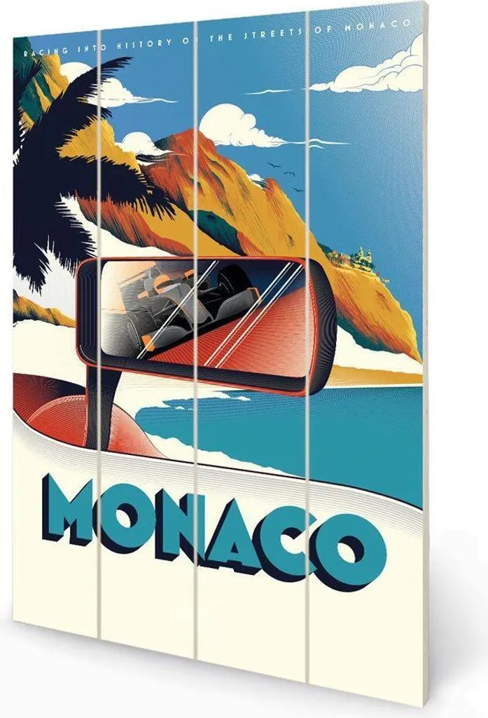 Tableau Monaco Zoom F1 PM10690 - Déco Salon et Bureau 59 x 40 cm Bleu