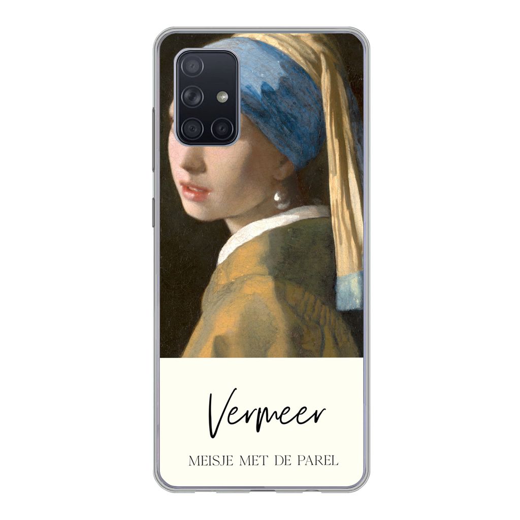 MuchoWow Handyhülle Schutzhülle Hülle für Samsung Galaxy A51 Das Mädchen mit dem Perlenohrring - Vermeer Silikon Softcase Handy Hülle - Sch...