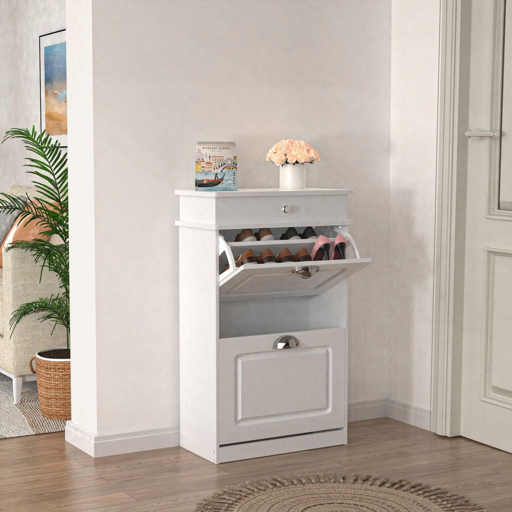 Armoire à chaussures avec 2 portes, étagère à chaussures, Image du produit 