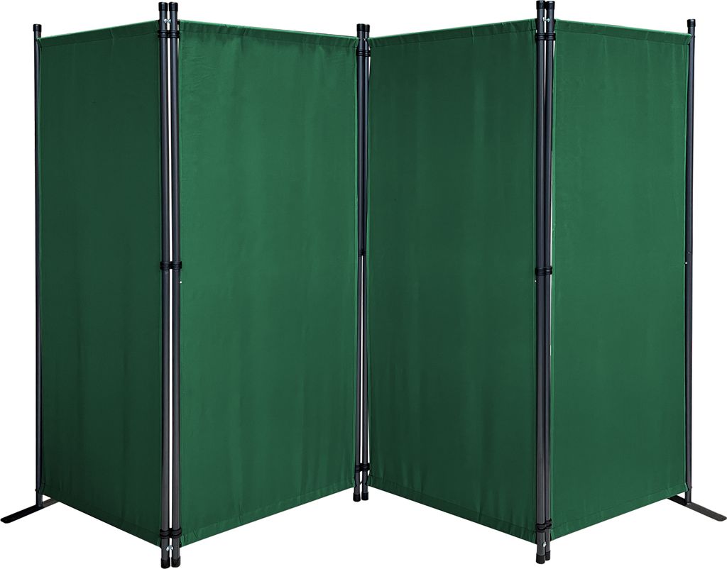 Paravent 4 Teilig 165 x 220 cm Grün - Garten & Balkon Sichtschutz Stellwand Innen & Außen - Raumteiler Trennwand Faltbar Blickdicht & Wetterfest